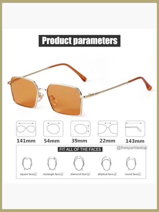 Trendy Hexagon Rectangle Sunglasses with Tinted Lens Gold Metal Frame UV400 main image 7